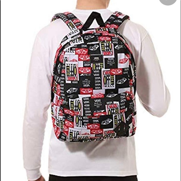 Vans Handbags - VANS Old Skool ||| Backpack Print Black Red